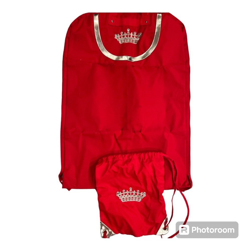 Queen Collection Dress bag and draw string bag with crown embroideries